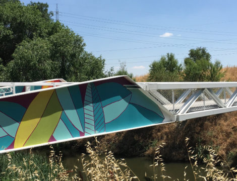 Pasarela en celosía sobre el Manzanares